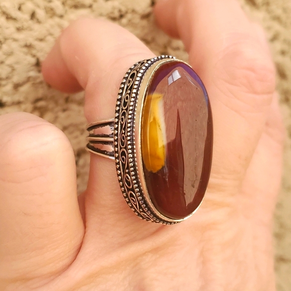 New Mookaite Jasper 925 Silver Statement Ring. - Picture 3 of 16